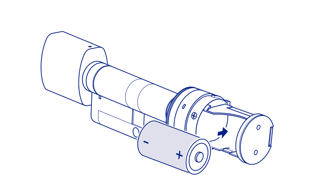 akiles smart cylinder has 4 alkaline batteries